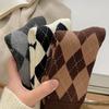 Diamond-patterned Warm Mid-calf Women's Socks for Autumn and Winter, Trendy College Style Checkerboard Socks, Casual and Versatile