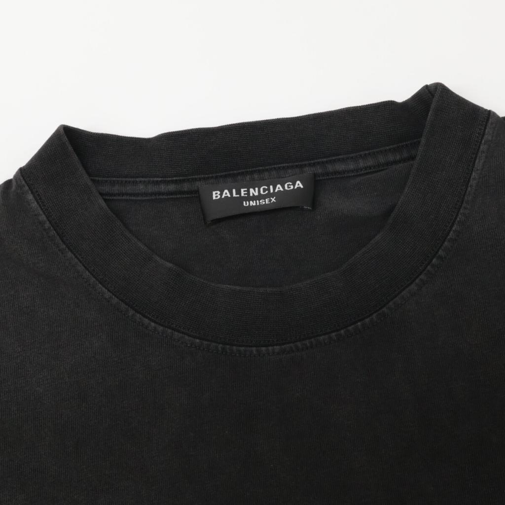 BALENCIAGA 612966 Black 21 One Point Crew Neck T-Shirt tops L blackUsed