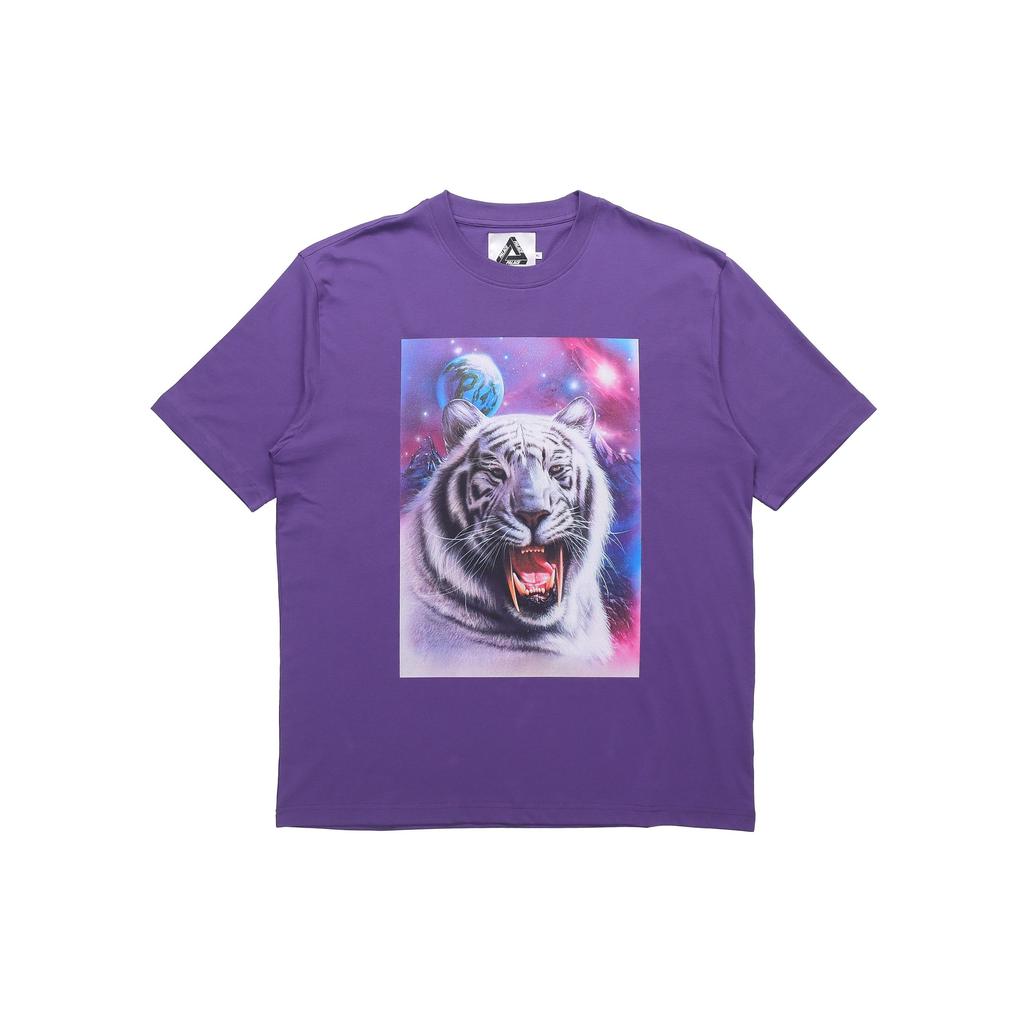 Palace Tričko SS21 X AMG Co-brand s grafikou White Tiger a zadní stranou Logo Print Unisex Tops Purple P20AMGTS006