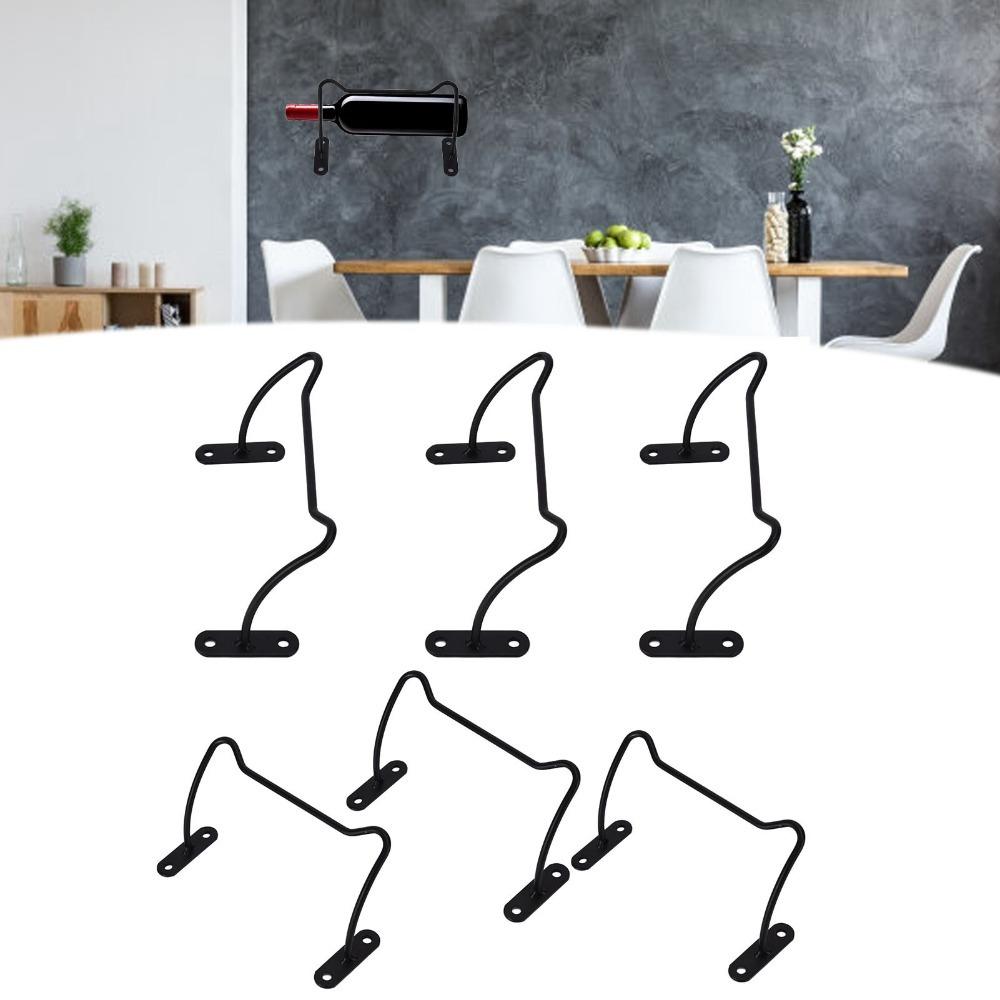 6 pcs Wall Mounted Design Wall Mounted Wine Rack Wine Bottle Rack  Kitchen Storage