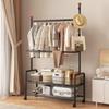 LNYCJP Clothes Rack with 2 Mesh Pipe Clothes Coat Clothing Easy Rainy Season 90cm Wide X 35cm Deep X 176cm High Shelves, Rack, Rack, Rack, Assembly,
