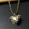 Brass Made Old Can Open Hollow Memorial Photo Box Necklace Pendant Bronze Love Jewelry Box