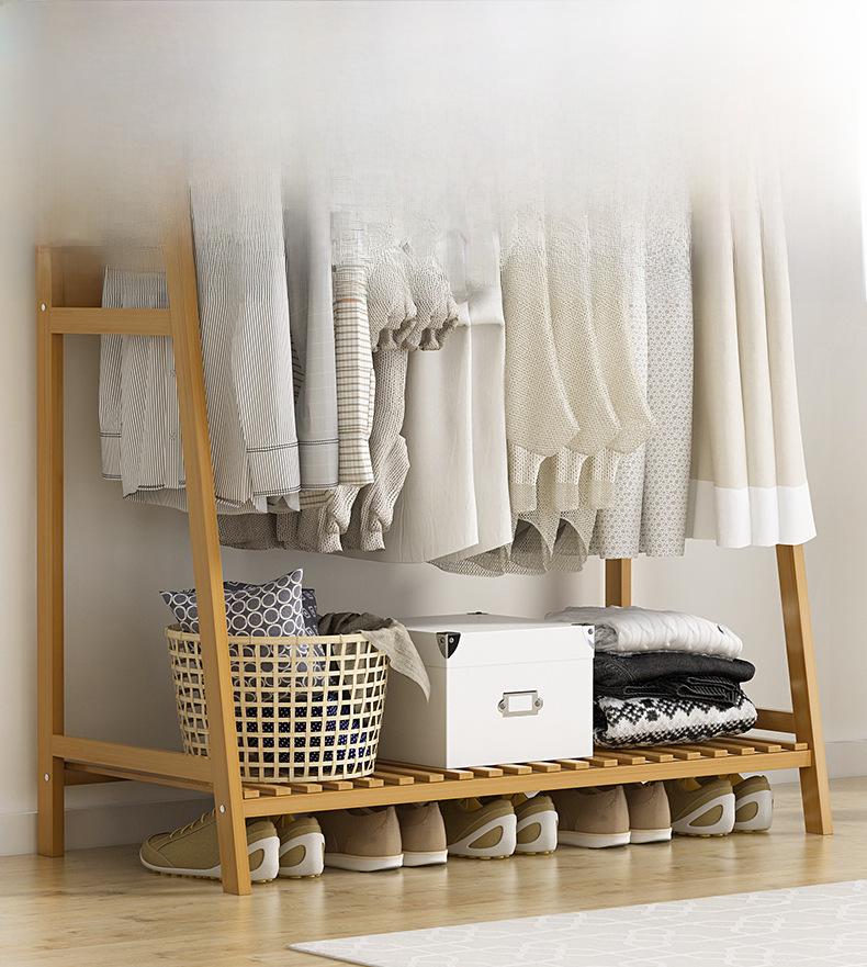 Freestanding Solid Wood Clothes Rack and Hanger