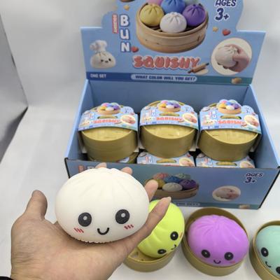 Kids  Childrens Stress Relief Steamed Bun Toy Portable Travel Slow Rising Smiling Bun Sensory Toy Adults Soft Stress Toy