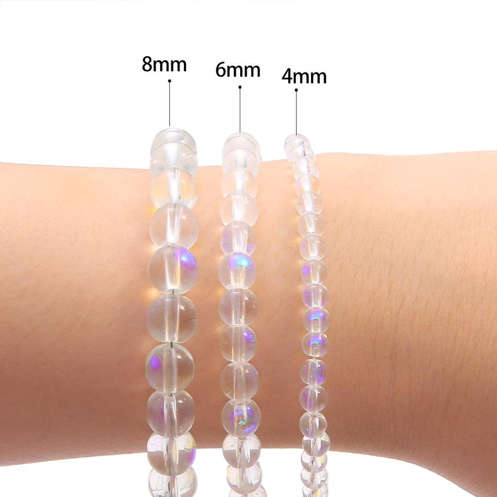 4/6/8/10 mm glänsande genomskinliga glaspärlor Frosting glas lösa pärlor för smycken dekoration göra DIY hårstick armband halsband örhänge