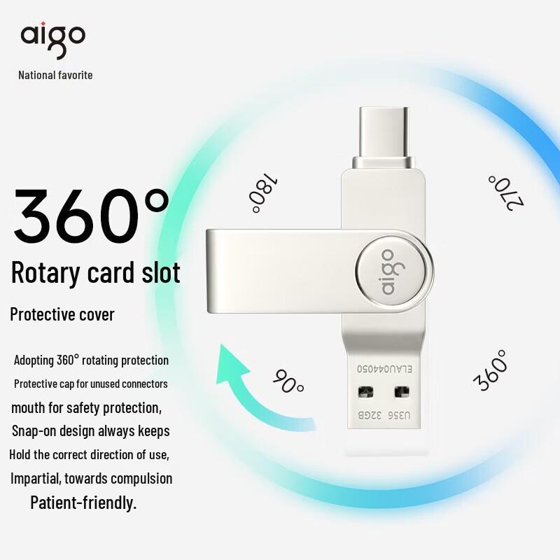 aigo U356 32GB USB3.2 Type-C Dual-Interface Mobile U Disk