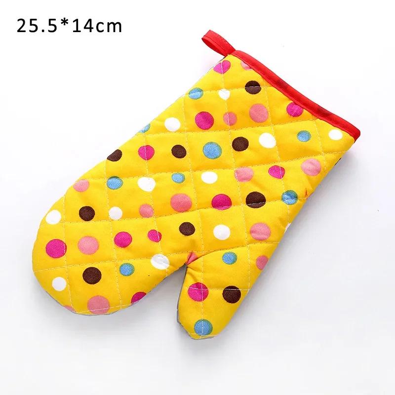 1 Piece Fashion Nordic Cute Cotton Non - Slip Yellow Gray Kitchen Cooking Baking BBQ Potholders Oven Mitts Microwave Gloves