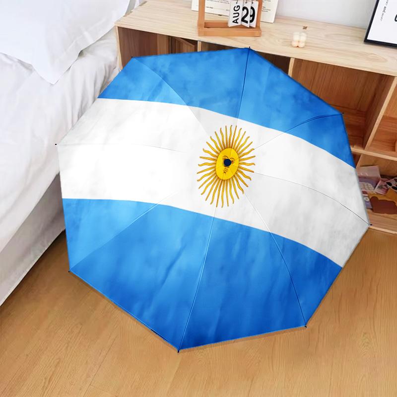 Argentina Flag Design Automatic Folding Umbrella - 8-Rib Travel Umbrella with Auto Open/Close & Portable Gifts for Holidays or Birthdays