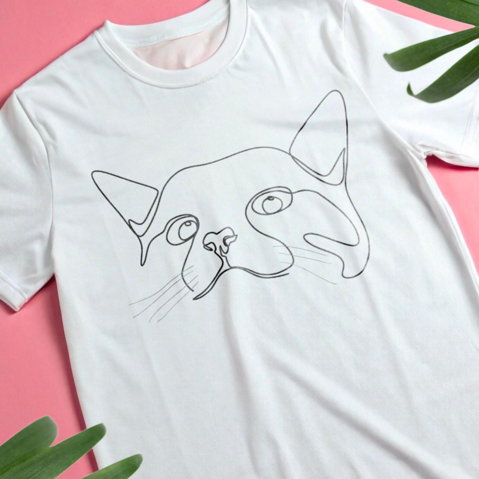 Cat Lover Gift T-shirt, Cute Cat Shirt, Abstract Cat Art Shirt, Gift for her, Cute T-shirt, Gift for Mom, Mother s Day gift M