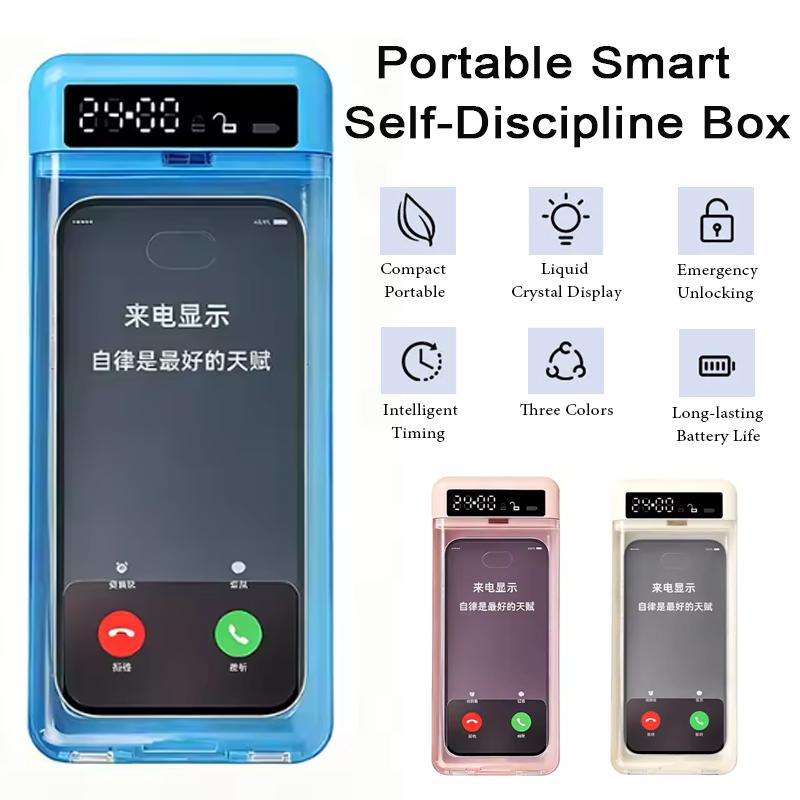 Student Phone Time Manager Transparent Phone Lock Box with LCD Display Screen Adults Students Self-Discipline Tools Phone Locker