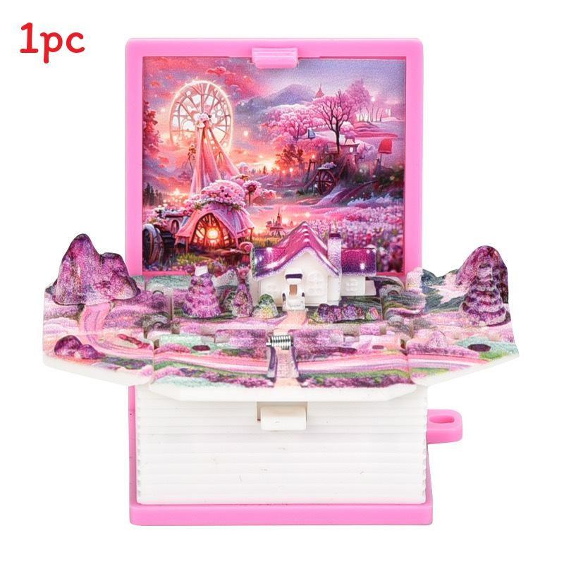 3d Pop Up Puzzle Book Keychain With Fortress Scene For Stress Relief And Creative Gift