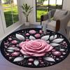 1pc Office Carpet Chair Mats Pink Rose Mandala Design Perfect for Decorating Office Chairs, Living Rooms, Or Bedrooms.YDT203