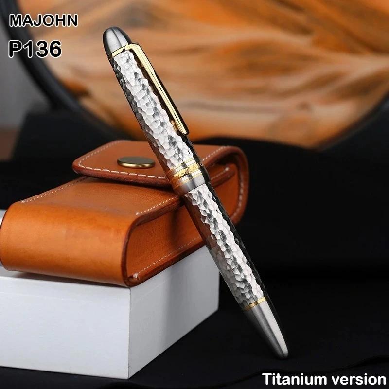 MAJOHN P136 Piston Fountain Pen Anti-slip with 3D EF/F Anti-slip Hammer Pattern Version Pen School Supplies Stationery