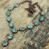 Tibetan turquoise necklace electroformed copper necklace adjustable chain necklace handmade electroformed jewelry gemstone necklace for gift