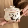 Mi Huang Glazed Panda Play Butterfly Office Separation Mug High Beauty Ceramic Set Tea Tasting Cup