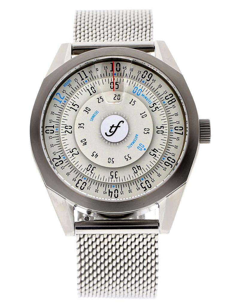 MILLIMETRO IV MLIV000SSVW Trifoglio Italia MILLIMETRO IV 4th Generation Automatic Watch Rotating Disc Vintage White Dial Stainless Steel Mesh Strap