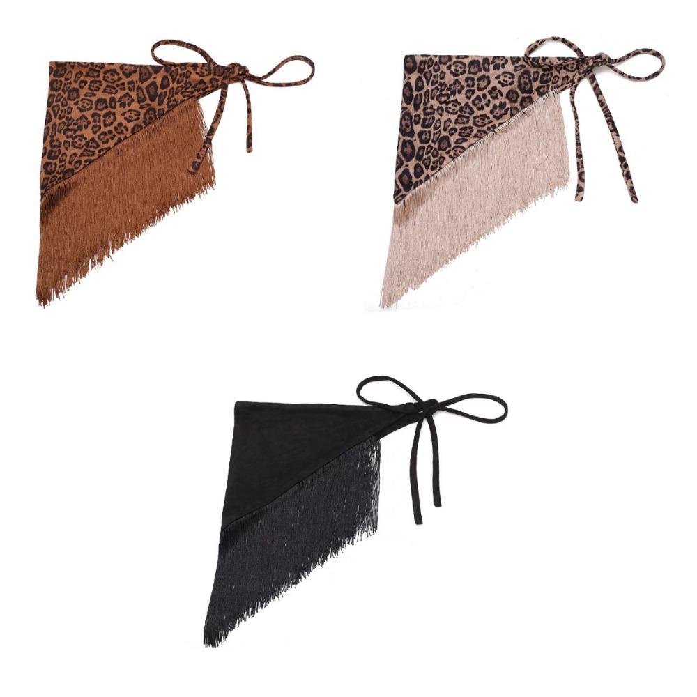 Jeans Decor Suede Leopard Print Belt Hip-hop Fur Triangle Belt  Waist Accessories