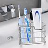 Black/Silver Stainless Steel Toothbrush Holder Bathroom Countertop Storage Rack Makeup Brush