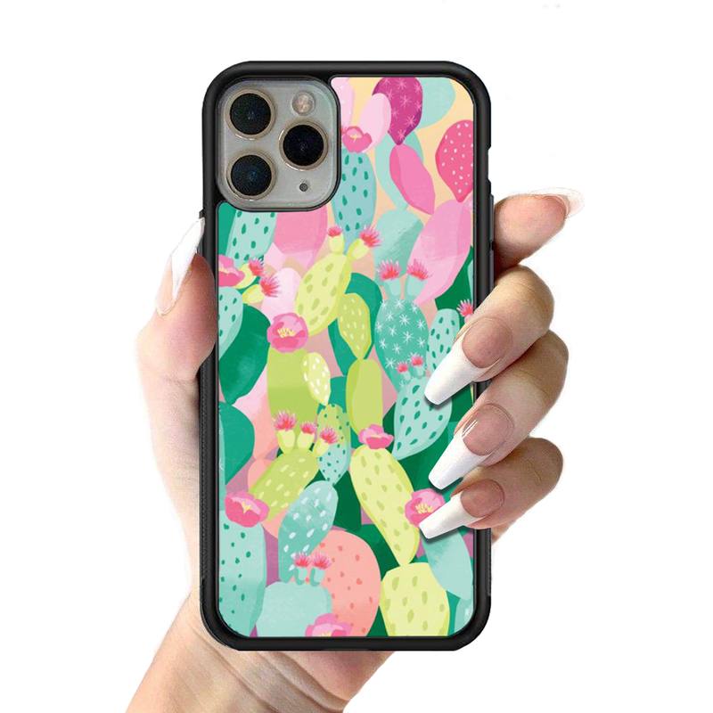 

Чехол для телефона YNDFCNB Plant Cactus из силикона, чехол из ПК+ТПУ для iPhone 11 12 13 Pro Max 8 7 6 Plus X SE XR, жесткие чехлы 13 Pro Max