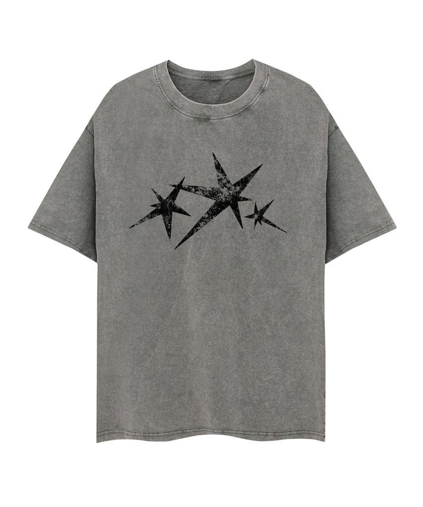 STANDARDERROR 87-Stan324 Triple Noise Star Crack Pigment Short Sleeve T-Shirt (4 Colors)