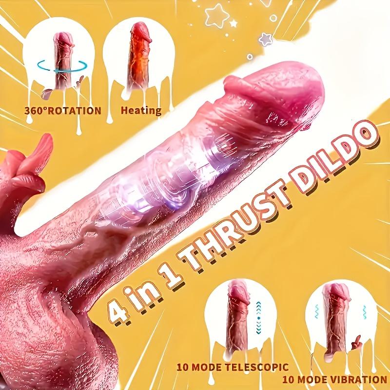 Sexy 9 Inch Male/Female Dildo with 10 Powerful Thrusting Modes, Slow Heating, Remote Control, and 360° Rotation - Adult Toy for G-Spot Stimulation