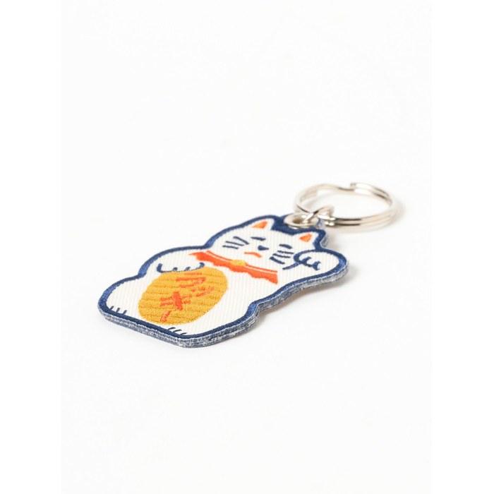 [Beams Japan] Accessory Separate Edition New Retro Lucky Charm Embroidery Keyholder 2 Cat Free Size