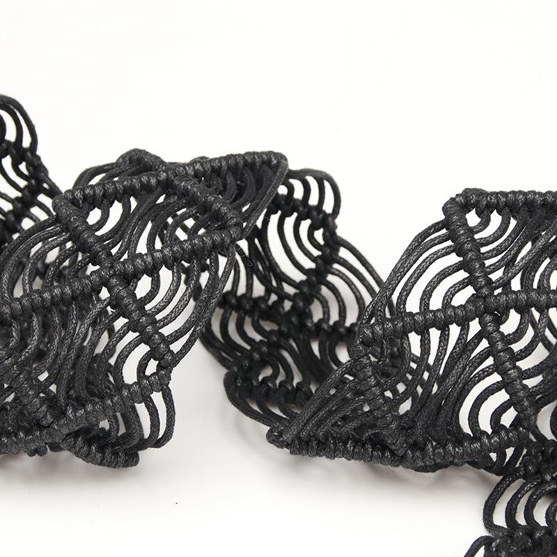 Bohemian Wax Rope Hollow Woven Belt Hand-Woven Decorative Clothes Dress Women'S Belt