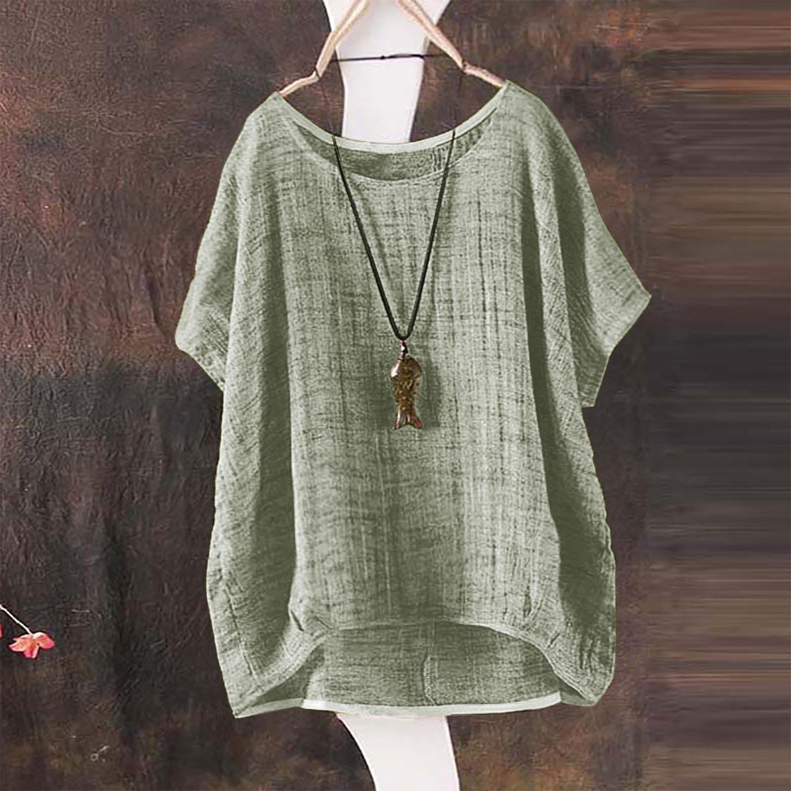 

Women s Fashionable Oversized Bohemian- Shirt With Round Neck In Plus Size L