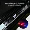 AAANR1 Acrylic USB Power Moving LED Welcome Pedal Car Scuff Plate Pedal Door Sill Pathway Light For Ford Focus ST Line Auto Accessories
