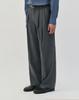 WORK ON BODY OFF Three-Tuck Semi-Wide Striped Slacks [Gray]