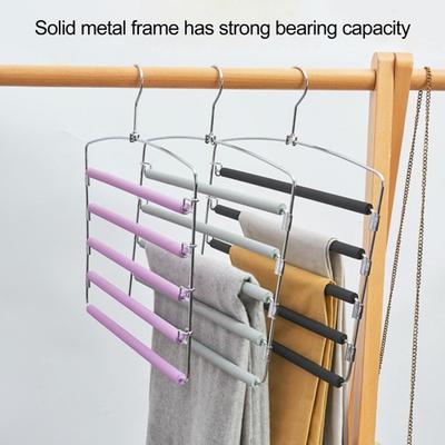Pükste riidepuu Tugev kandevõime Kodutarbed Mitte pleekivad 5-kihilised riided Pükste hoiustamisriiul Vastupidav ruumisäästlik 360-kraadine pööratav konks