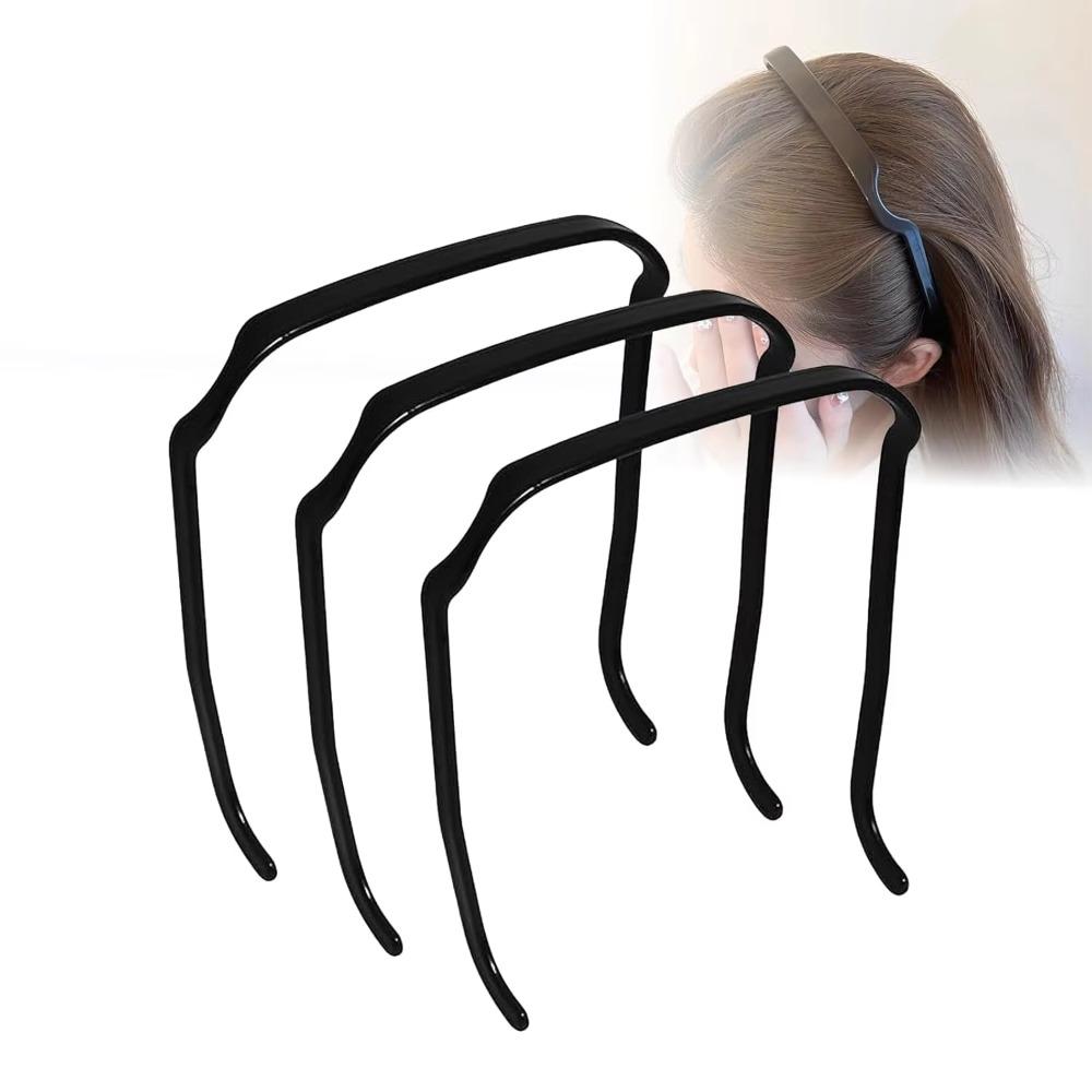 Women Square Glasses Sunglasses-Style Headband Invisible Fixed Hair Clips Wave Curly Hair Ties Temples Headband Accessories