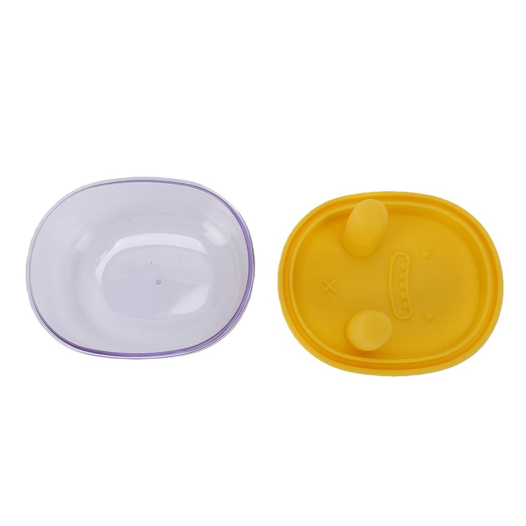 2 in 1 No Mess Snack Container Built in Silicone Finger Sleeve Leakproof Snack Box with Tight Silicone Gasket Yellow