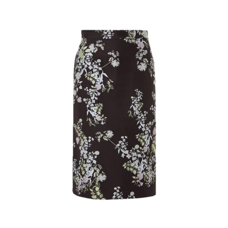 Langzi Fashion Jacquard H-Line Printed Skirt L