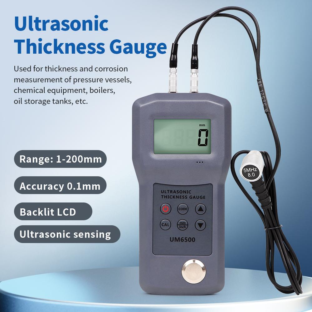 UM6800 Ultrasonic Thickness Gauge Metal Testing 1-260 mm Meter Steel Tester Pipe, Boilers, Oil Storage Tank Thick Measuring Tool