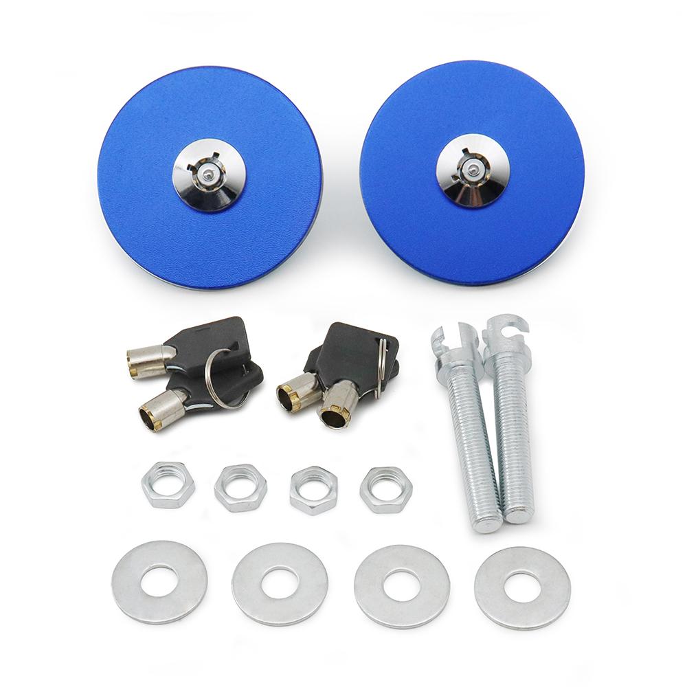 Universal Aluminum Alloy Engine Hood Cover Lock Key Pin Kit Quick Latch Release Engine Bonnets Carbon Fiber Style Latch