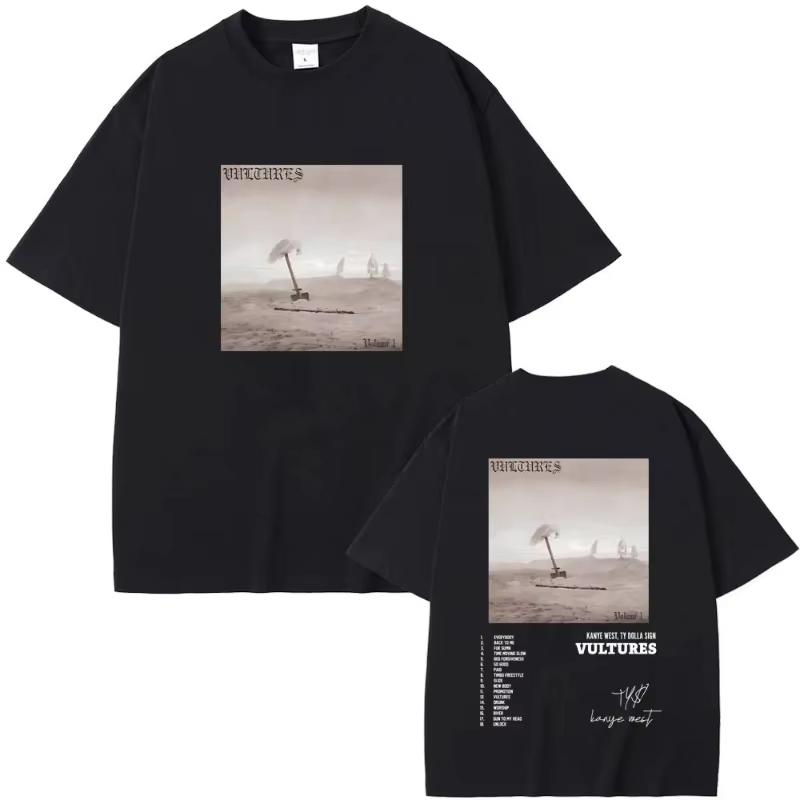 2026 Summer Rapper Kanye West Vultures New Music Album Graphic T Shirts Hip Hop Fashion Tshirt Suitable For Both Men And Women