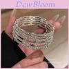 Geometric Silver Copper Bangle With Rhinestone Embellishments For Fashion Women