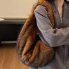 Winter Fluffy Plush Shoulder Bag Half Moon Hobos Faux Fur Bags for Women Handbags Soft Warm Shopper Tote Cloud Dumpling Bag