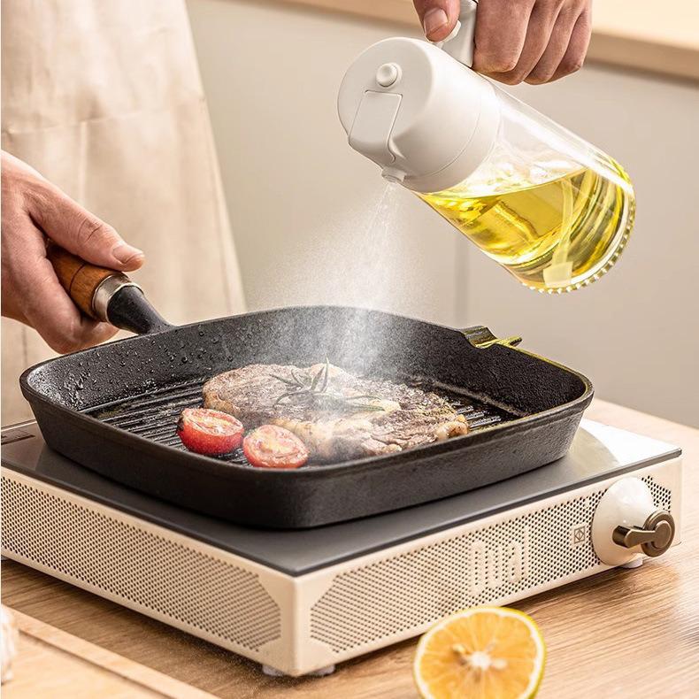 High-End Glass Oil Sprayer: Two-in-One Kitchen & Household Edible Oil Bottle
