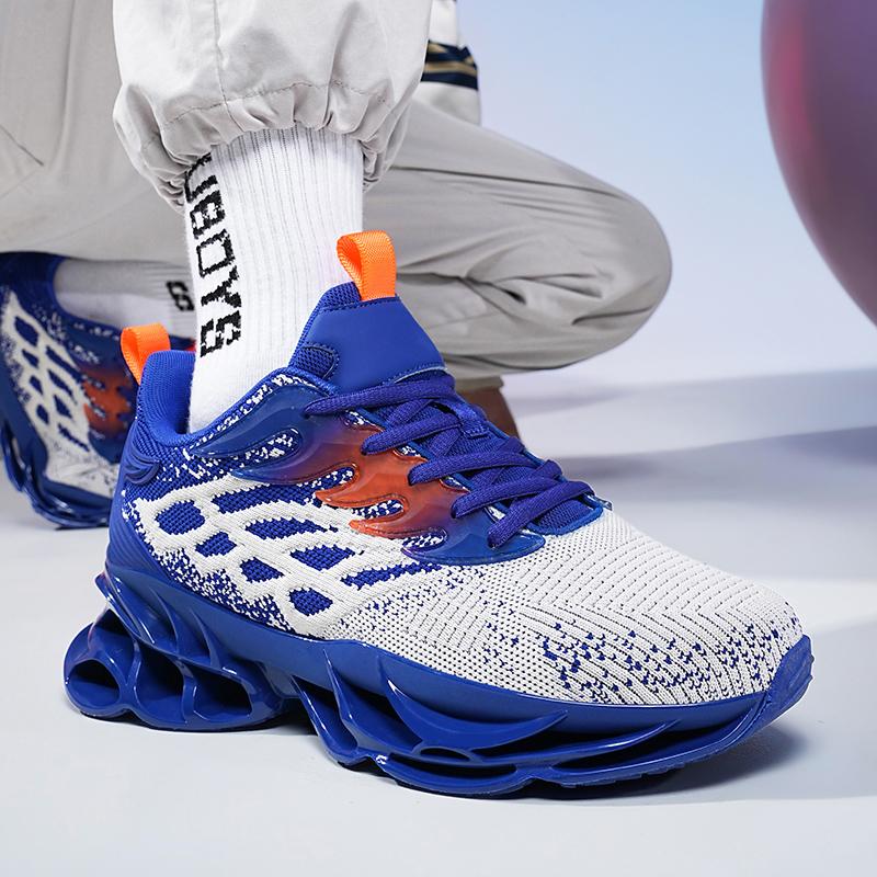 Fashion Men Sneakers Breathable Casual Shoes High Quality Antiskid Damping Sports Shoes Outdoor Comfortable Mesh Shoes Zapatillas Black
