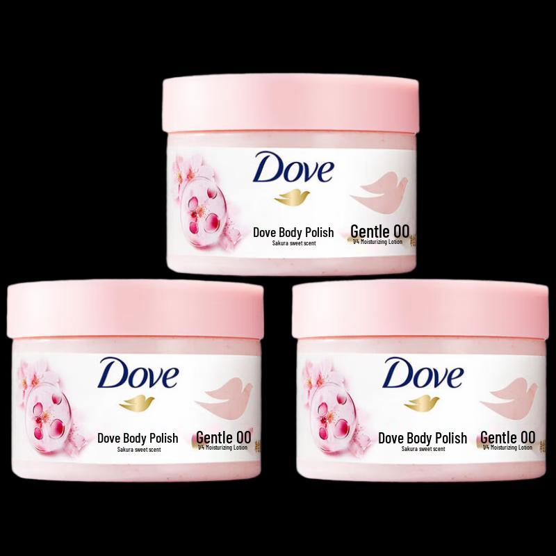 DOVE Cherry Blossom Moisturizing Body Scrub, 3x280g Pack