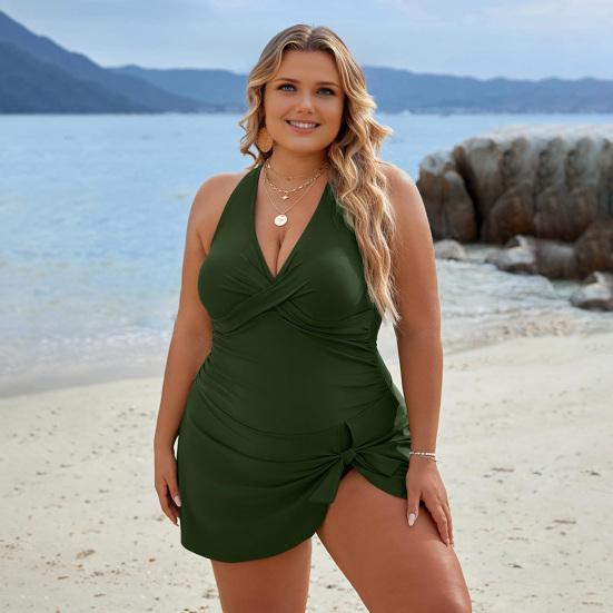 Jednodílné plavky Halter Bez zad Vysoký pas Nastavitelná ramínka Vyjímatelné vycpávky Monokini Patchwork Barva Plavky