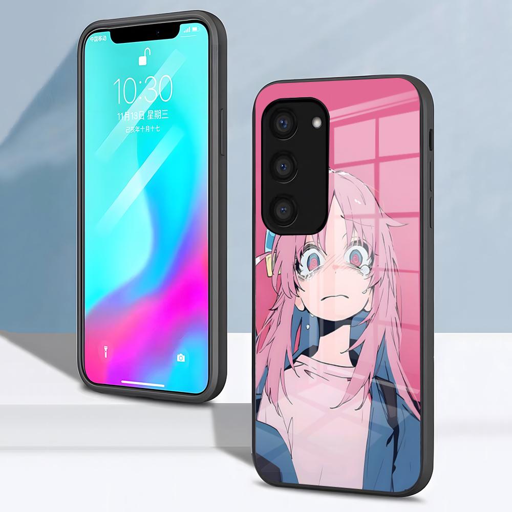 B-Bocchi The Rock H-Hitori Gotoh Handyhülle Für Samsung S26 S25 S24 FE S23 S22 S21 Plus S20 Ultra Note20Ultra Schwarze Glasabdeckung