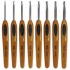 Knitting Tools Plastic Handle Sweater Needle Brown Soft Leather Aluminum Crochet