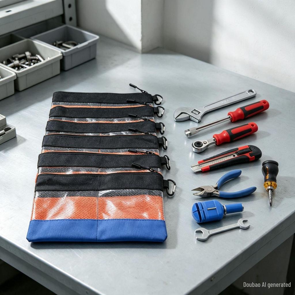 Large Capacity Multi-Functional Transparent Waterproof Tool Bag with Hooks