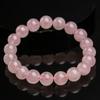 Hongchu Kristall Natürlicher grapefruitfarbener Rosenquarz Armband Cremefarbener Rosa Kristallperlen Armband