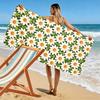 Daisy Pattern Green Background Towel Beach towel quick-drying for travel outdoor sports jogging beach and swimming