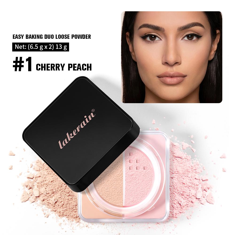 Xiaomi 2 In 1 Bake Loose Powder Brightening&Correcting Duo Brightening Correcting Blurred Pores Matte LongLasting Setting Powder Makeup