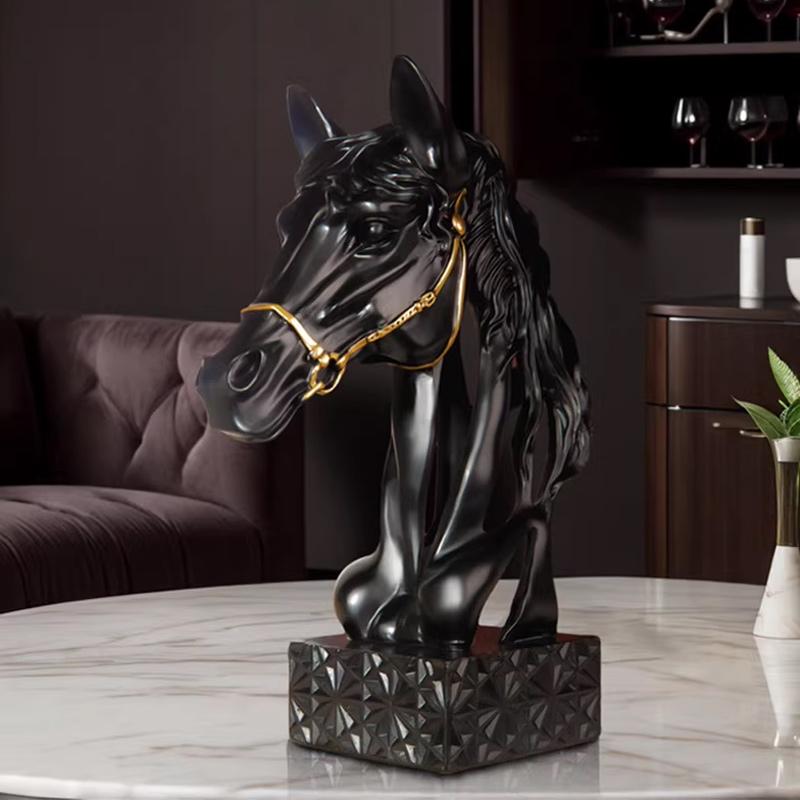 Creative Figurines horse head resin statue Living room home decor ornament entrance wine cabinet light luxury decor sculpture